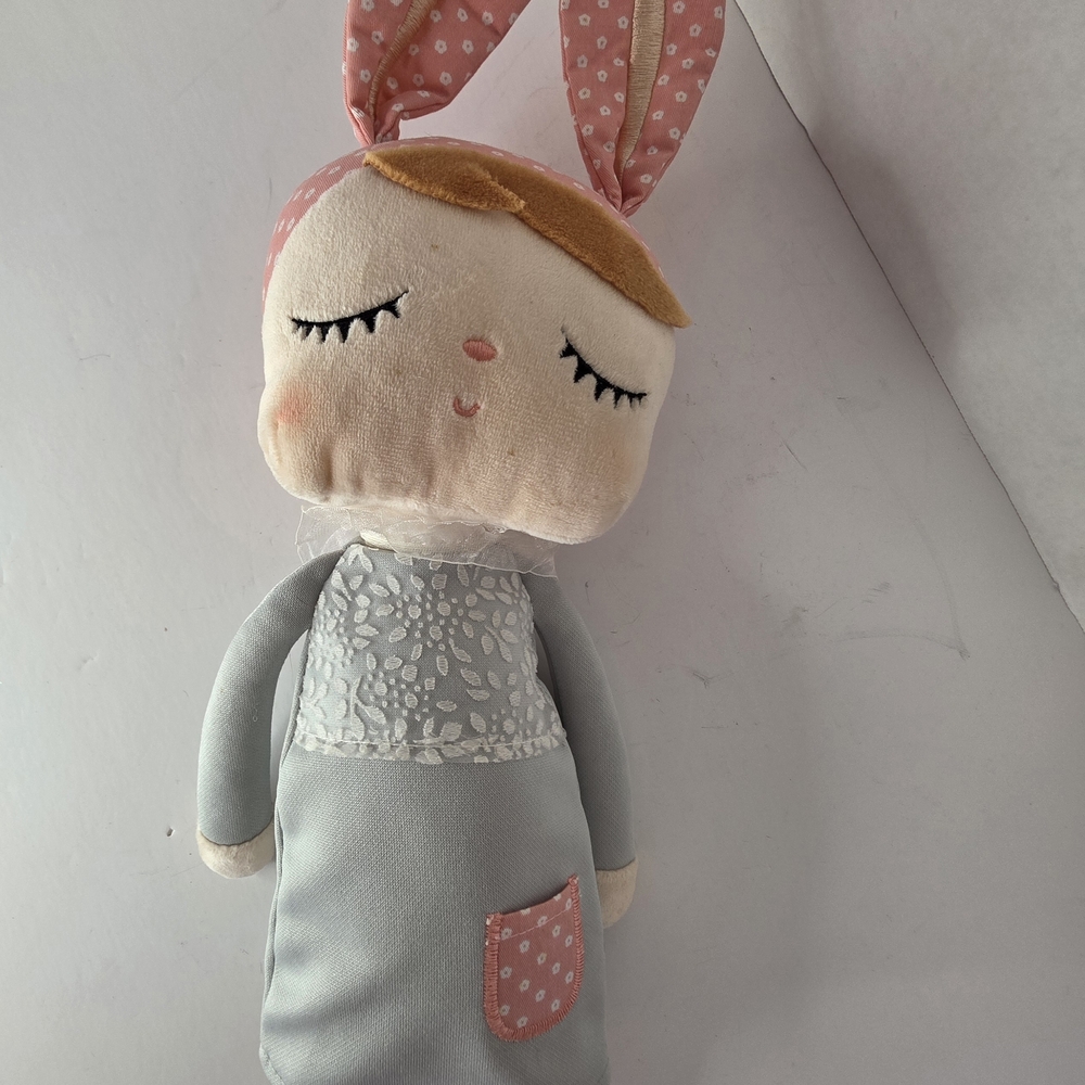 Soft Pink & Gray Bunny Doll Plush Toy - Kids Comfort Doll